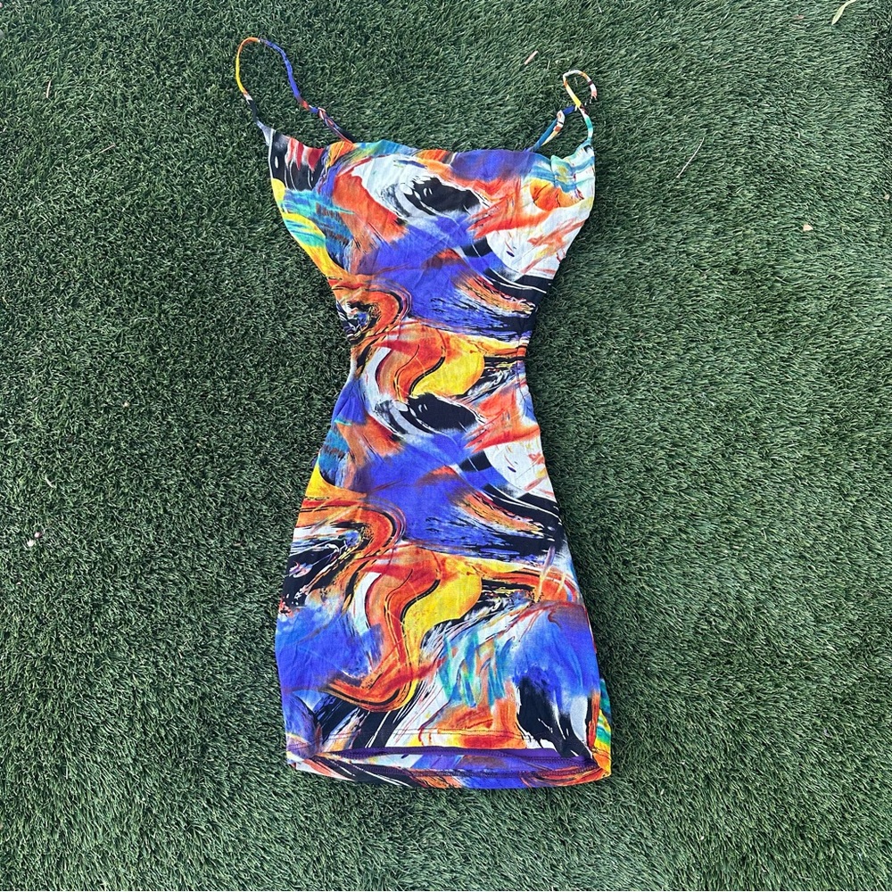 Colorful Abstract Mini Dress